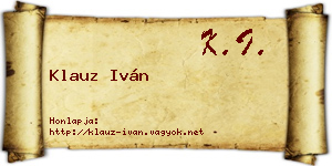Klauz Iván névjegykártya