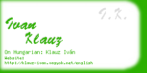 ivan klauz business card